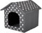 Hobbydog DOGGY R3 BUDSWL4 Doghouse R3 52 x 46 cm Grey with Paws, M, Grey, 1.100000000000001 kg