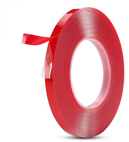 Gdrtwwh Forte nastro biadesivo acrilico impermeabile, rimovibile senza residui, forte nastro di montaggio per auto, moto, casa, supporto a parete, montaggio fotografico (2/5 in * 33 ft)
