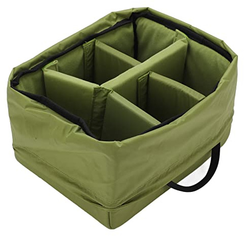 Goshyda Bolso para Cámara, Portátil, Impermeable, de Nailon, con Partición, Acolchado, para Cámara, Apto para Lentes, Cámara Réflex Digital, Verde