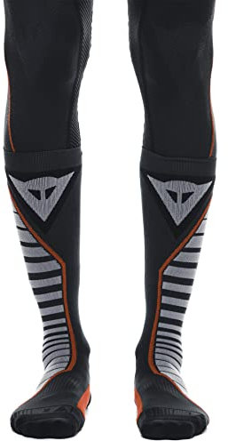 Dainese Thermo Long Socks, Motorrad Thermo Socken Lang Winter, für Damen und Herren, Schwarz/Rot, EU 45-47