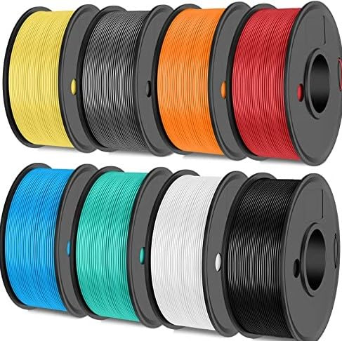 SUNLU Filament d'imprimante 3D Multicolore Paquet, PLA+ Filament 1.75mm, 2kg, 8 Packs Bobines de 250g, Noir+Blanc+Gris+Vert menthe+Jaune citron+Orange soleil+Rouge cerise+Bleu ciel