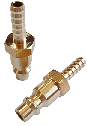 Beduan Solid Brass Air Hose Fittings 1/4 Barb Reducer Quick Connect Air Hose Fittings (Industrial Type D,2Piece)