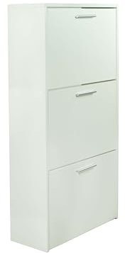 Genérico KAMIBIA | Zapatero de 3 Puertas, Blanco, 18 Pares de Capacidad, 112 cm Altura, 60 cm Ancho, 22 cm Profundidad