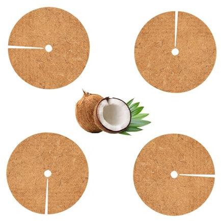 4 Pièces Tapis De Coco Plantes, 30CM Disques de Paillage Feutre, Protection Durable Contre Le Gel et Le Froid, pour la Protection des Plantes, Le Gel, la Protection Contre L'humidité