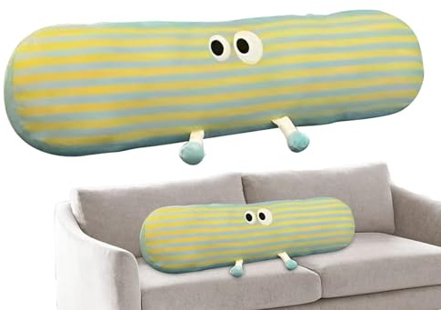 Genérico Almohada De Cuerpo,Almohada De Cuerpo Completo | Linda Almohada para abrazar a Rayas de 35,43 Pulgadas,Almohadas Suaves y cómodas para Dormir, cojín Lumbar Decorativo con Funda extraíble