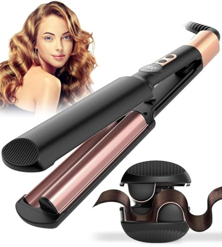Aibeau Hair Waver Crimper - Mini Hair Curler Beach Waver, Ceramic Barrel Curling Iron for Women Anti-Scald & Dual Voltage, Fast Heating Travel-Friendly