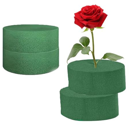 Altaroo 4 Stück Blumensteckschaum Runde, Steckschaum 10x4cm, 8x4cm, Steckschaum für Blumen, Steckmasse für kunstblumen, Steckschwamm für Blumen für Frische und Künstliche