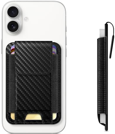 CASEBOT Magsafe Wallet, Magnetischer Kartenhalter für iPhone 16/15/14/13/12-Serie, passend für 6 Karten, sichere RFID-Blockierung, schlanker Wallet-Kreditkartenhalter für Damen und Herren, Schwarz