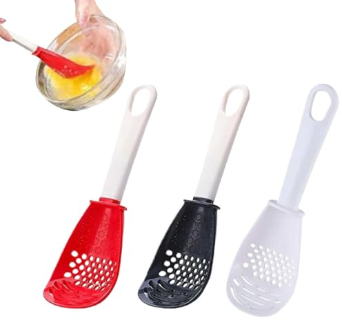 Cucharas Grandes Para Cocinar, 3 Unidades Cucharas Utensilios Cocina Multiusos, Separador Yemas Huevo, Rallador Ajo Manual Utensilios Cocina Para Regalar A Vecinos, Familiares Y Amigos