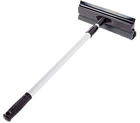 Escobilla de goma extensible con diseño 2 en 1, varilla de aluminio, esponja, ligera, útil para zonas de difícil acceso, herramienta de limpieza de ventanas, 1 unidad