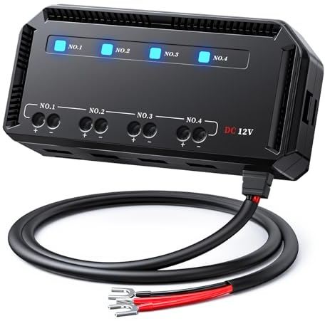Randpow 12V Fuse Block, 20A Motorcycle Fuse Relay Box Kit with LED Warning Indicator 4 Circuits, Motorcycle Fuse Box Holder Automotive Fuse Block for Vehicle Car Motorcycle ATV UTV