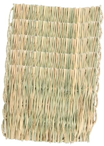 SEWACC Alfombrillas de Paja para Conejos y Hámsters, 5 Piezas Pequeñas, Transpirables y Cómodas, Esterillas de Verano para Mascotas Pequeñas, Nido Natural para Roedores y Cobayas