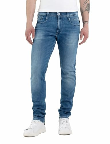 Replay Jeans Anbass Slim Fit da Uomo con Power Stretch, Blu (Medium Blue 009), W30 x L36