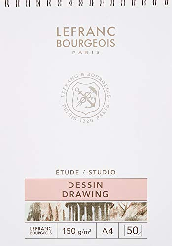 Lefranc Bourgeois Bloc papier dessin esquisse A4 Spirale Set de 50 Feuilles