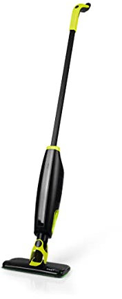 MAXXMEE Akku Sauger und Spraymopp | Wischmopp mit Saugfunktion mit 320° Gelenk, Funktion am Griff steuerbar, inkl. Zwei Bodenwischtücher | 180ml Wassertank, 15min. Betriebsdauer [grün/schwarz]