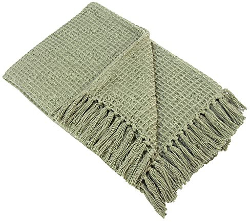 Appletree Loft - Bruges - Waffle Bedspread - 130 x 180cm in Khaki