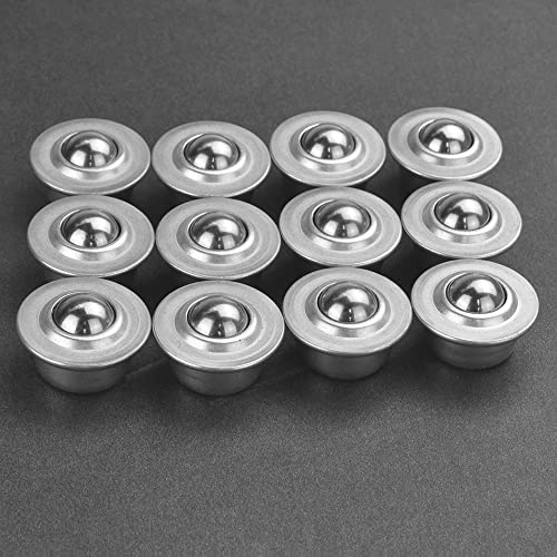 CODIRATO 12 stycken kolstål kulhjul, universella metallkullager, kullager,tunga laster, kullager, 15 mm kulhjul med stålkula, rullager för bagage glidning