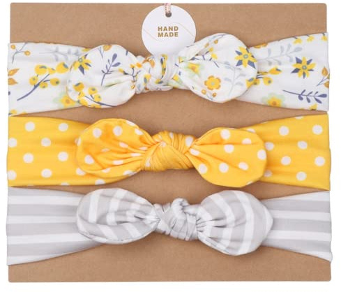 Fascia Capelli Neonata, Fasce Elastico 3 Pezzi Cerchietti con Fiocco per Capelli Bambine Multicolori Capelli Bimba di Bowknot Regali per Neonate Baby