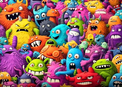 Puzzles 1000 Pieces for Adults jigsaw puzzles for adults 1000 Piece Puzzle Educational Games-Crazy Monsters Puzzles