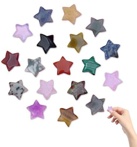 18 Pezzi Cristallo Naturale a Forma di Stella, 2cm Pietre Preziose di Stella di Cristallo Curative Multicolori, Cristalli di Chakra per Equilibrio, Decorazione, Meditazione, Regali Ideali