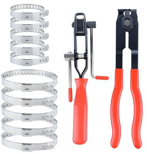 12 Pezzi Set di Fascette Fascetta Stringitubo, Pinza per Fascette Auto, Regolabili Fascette Metalliche, Fascette in Acciaio Inox Fascetta Stringitubo, per la Maggior Parte Delle Auto