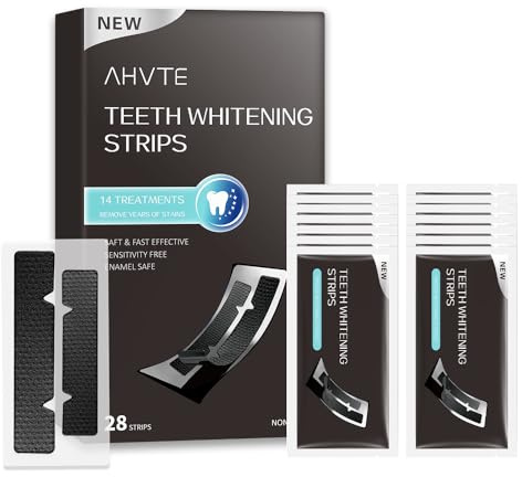 Shynova Strisce Sbiancanti Denti Professionale: 28 Fascette Sbiancante Dentale Carbone Bambù, 14 Trattamenti per Denti Sensibili, Rimuovere Macchie, Sorriso Bianco e Luminoso