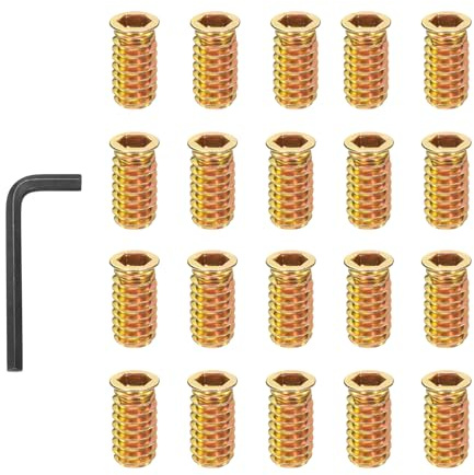 PATIKIL 20 Pezzi Dadi Filettati A Innesto, M8x25mm Acciaio Al Carbonio Innesto Esagonale Filettatura Metrica Bulloni Per Mobili Con Chiave Per Casa Colore