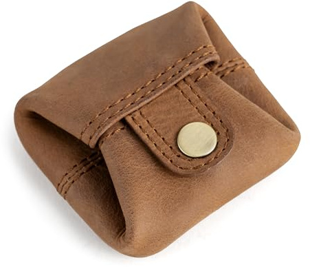 Berliner Bags Lena S Mini Porte-Monnaie en Cuir pour Pièces, Petite Bourse Pratique pour Femme et Homme, Idéal au Quotidien – Marron