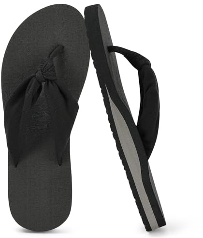BSBUY Unisex Flip Flops herr Flatform strand flip-flop EVA-tofflor damer flickor yogamatta bekväm strand resa plattform sandaler halkbeständiga platta flip-flops med fotvalvstöd för dusch