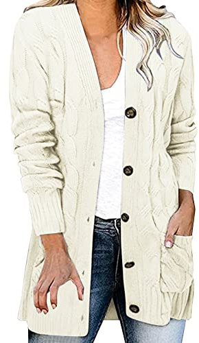 Mysiga långa koftor för kvinnor UK damkoftor lång damcardigan kvinnor stickad plus size damjacka sommarjackor ytterkläder skjorta dam vardaglig stickad cardigan tröja jacka, BEIgE, M