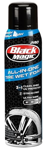 Black Magic 120255 All in One Tire Wet Foam Cleans, Shines & Protects Tires while Lifting away Grime, Grease & Dirt, Ultra Gloss Shine - Cherry Scent
