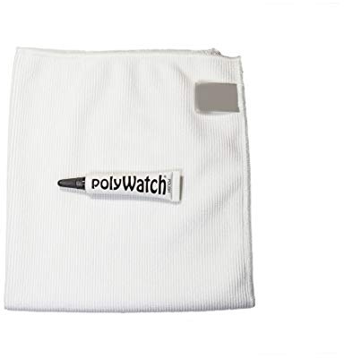 polyWatch Plastic Watch Kristall Kratzerentferner mit Scotch-Brite Hochleistungstuch