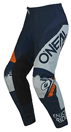 O'NEAL | Motocross-Hose | MTB Enduro MX | Bequeme lockere Passform für maximale Bewegungsfreiheit, Bündchenlose Hosenbeine | Element Pants Shocker V.23 | Erwachsene | Blau Orange | Größe 34/50