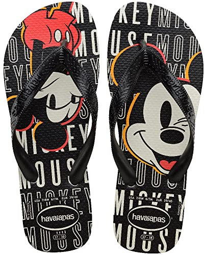 Havaianas Unisex's Top Disney Flip-Flop, Weiß, Schwarz, Schwarz, 45/46 EU