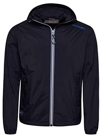 Superdry Herren Leichte Code Jacke Finster Marineblau Raster XXL