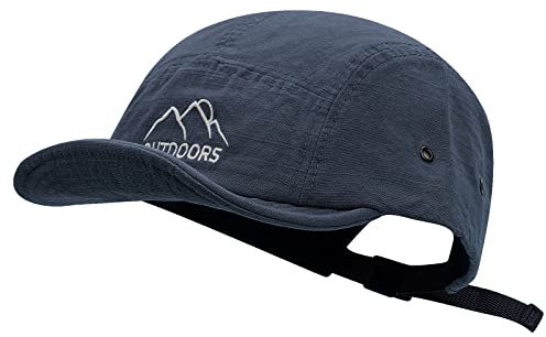 Clakllie Retro Baseball Cap Kurzer Krempe Baumwolle 5 Panel Dad Cap Unisex Flat Peak Snapback Caps Outdoor Sport Kappe Hip Hop Cap