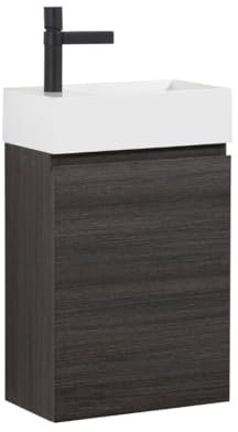 GOOM Gäste-WC Waschtisch Set 40 cm Badmöbel Vormontiert Klein Waschbecken mit Unterschrank (Anthrazit)