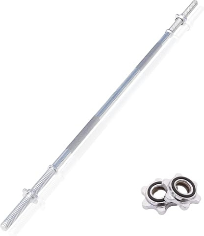 DONATIF Bilanciere Palestra in Acciaio con Fermadischi Inclusi - Bilanciere 28mm Cromato 200 cm (10 KG) - Attrezzi Palestra Casa - Fitness Home Gym - Allenamento a Casa ottimale