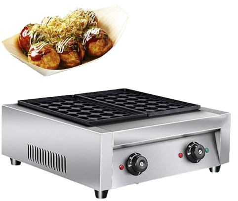 Kindevieft Padella Elettrica Giapponese per Takoyaki, Polpo, 56 Palline, per Preparare Aebleskiver Danesi E Ebelskiver, per Preparare Cake Pops con Rivestimento Antiaderente, Facile da Pulire