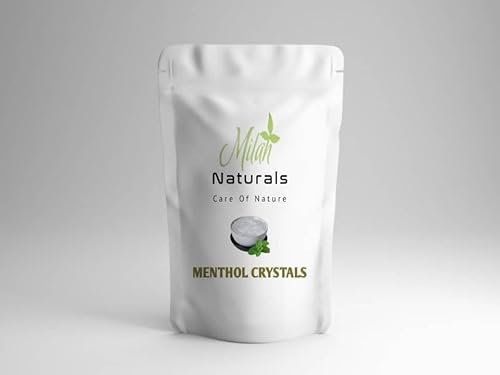 Milah Natural Menthol Crystals Aromatherapy | DIY Remedies | Ideal for Inhalation & Blocked Nose Relief | Spa Treatments & Refreshing Scents (50g)