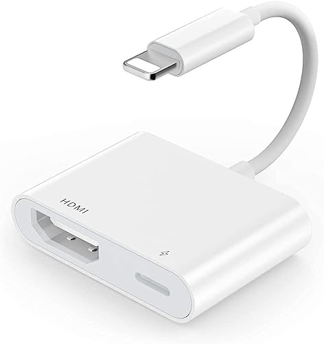 [Apple MFi Certified] Lightning to HDMI Adapter for iPhone, 1080P HD Digital AV Adapter Sync Screen Connector - Connect iPhone 14 13 12 11 XS XR X 8, iPad to TV, No Power Required