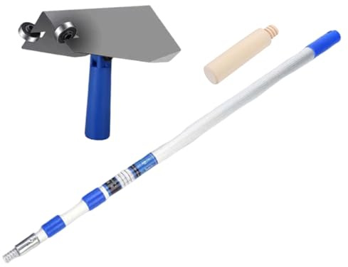 ＡＷＨＡＯ Paleta de Esquina para Hormigón, Canteado, Enlucido Y Mampostería, Mango de Madera, Herramienta de Acabado para Reparación Y Modelado, 2 M Rod