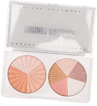 EMUKOEP Polvo Resaltador Brillante, Paleta de Maquillaje de Contorno Suave, Cremoso y Brillante con Compacto Portátil de 0,3 Oz para Mejillas Faciales de Mujer