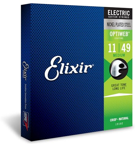 Elixir® 19102 Saiten E-Gitarrensaiten mit OPTIWEB™ Beschichtung, Medium(.011-.049)
