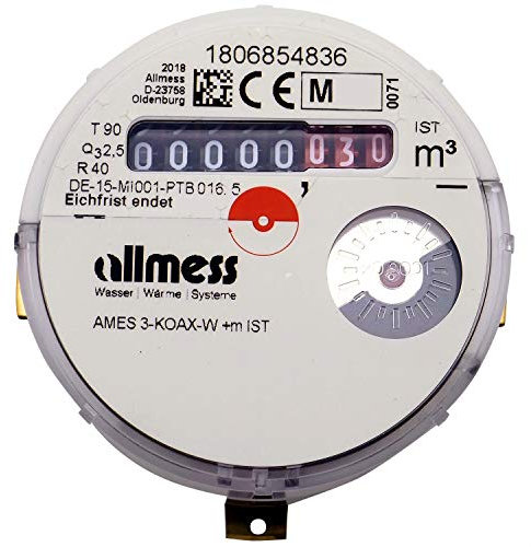 Allmess Wasserzähler Messkapsel UP ISO-Typ IST Eichung 2025 gültig bis 2031 Messkapselwasserzähler