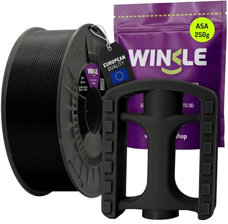 WINKLE Filamento ASA 1.75mm Nero Corvino 250g, Filamento Stampante 3D | Precisione Dimensionale +/- 0.03mm, Resistente a Raggi UV e Calore, Parti Meccaniche Funzionali all'aperto