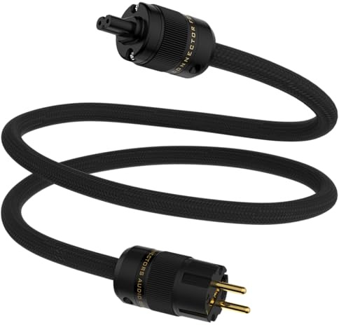 Tertullus HiFi High End Netzkabel C15 Stromkabel HiFi Audio kaltgerätekabel Mit Schukostecker & Kaltgerätestecker (P104-c7, 1.5m)
