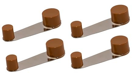 Topes para puertas suelo con autoadhesivo en color marrón o blanco a elegir de 10cm - tope adhesivo puertas de paso todo tipo de suelos - retenedor puerta 360º giratorio (4und, Marrón)