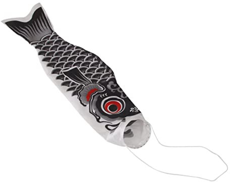 Happyyami Japanese Koinobori Carp Windsock 22In Outdoor Festival Flag with Wire Frame Waterproof Decoration for Garden Patio Boat