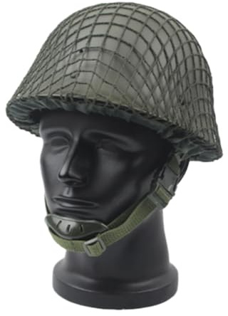 Casco de Airsoft Táctico con Cubierta de Red, Casco de Acero para Movie Props, Equitación, Entrenamiento, Cosplay